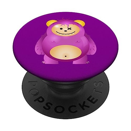 Halloween Pop Sockets for Phone Purple Monster Halloween PopSockets Swappable PopGrip, Black