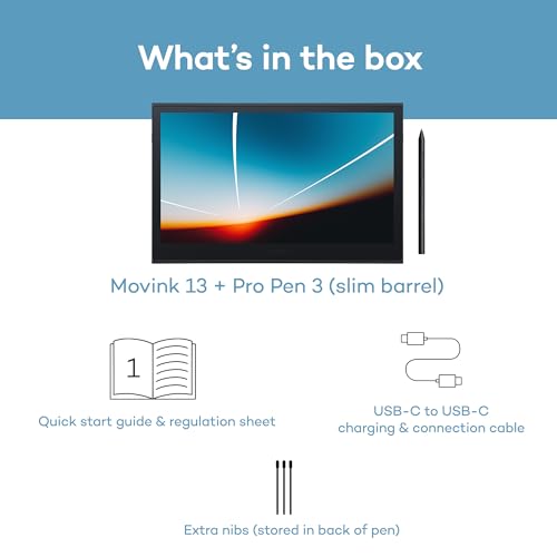 Wacom Movink Drawing Tablet with Screen, 13.3" OLED Touchscreen Portable Graphic Art Tablet w/Pro Pen 3, 10-bit Color Display for Mac, PC, Chromebook & Android by Wacom - Image 7