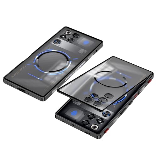 QUIETIP Magnetic Case for RedMagic 11 Pro/11S Pro with Screen Protector,[Compatible with MagSafe] Metal Frame + Translucent Matte Drop Protection Cover,Black