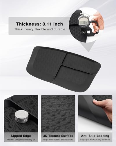 Karltys Ram Dash Mat for 2011-2018 Dodge Ram 1500 2500 3500, Upgraded Silicone Dashboard Mat Liner for Ram 1500 Accessories, Multifunctional Anti Dust Dash Pad for Phones, Keys and More (Black) - Thumbnail 4