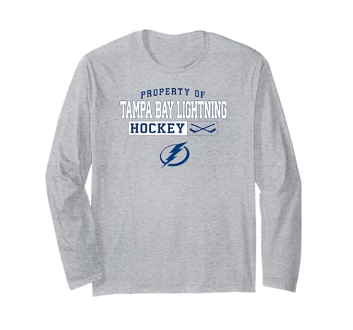Tampa Bay Lightning Sticking Gray NHL Officially Licensed Long Sleeve T-Shirt