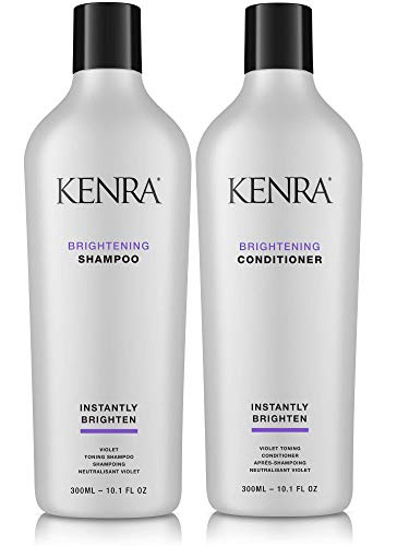 Kenra Brightening Shampoo/Conditioner | Eliminates Brassy Tones | Violet Toning | Purple Shampoo/Conditioner For Blondes, Grays, Brunettes & All Hair Types | 10.1 Fl. Oz (Set) #TOP6