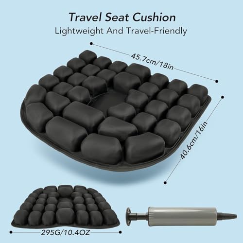 RUIERS 3D Air Inflatable Travel Seat Cushion for Pressure Relief Support — view 2