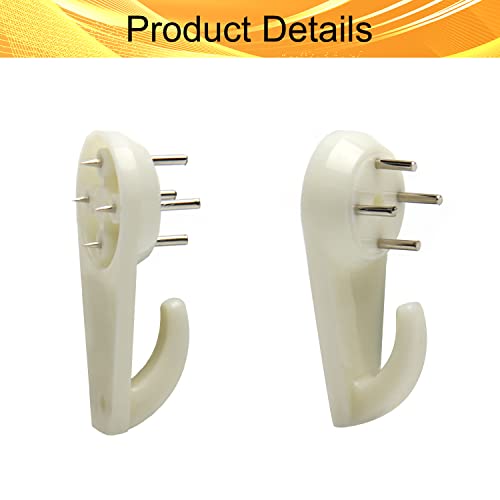 Image of Picture Hangers Ceiling Hooks Professional Photo Frame Hooks Kit with Nails for Hanging Plants Mugs Wind Chimes Utensils White 20PCS