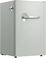 Vista 1 de Frigidaire, refrigerador compacto de 4.5 pies cúbicos de la serie retro, con abridor de botellas lateral incorporado, verde