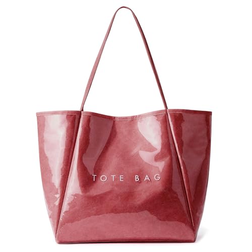 Image of KALIDI PVC Tote Women Weekender Bag Large Shopper Handbag Oversize Shoulder Travel Purse