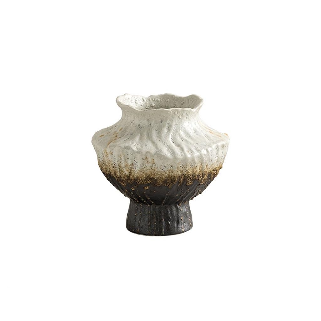 EINES Creative Ceramic Vase Retro Hotel Living Room Homestay Flower Arrangement Ornaments(A)