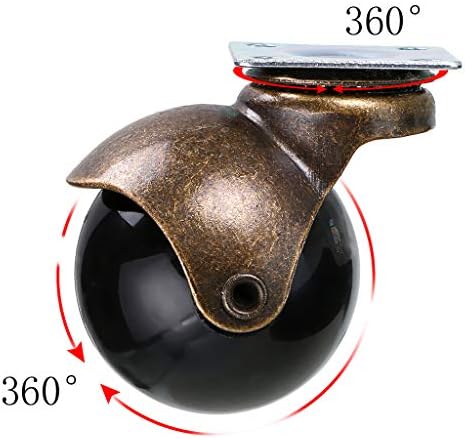 Skelang 4 Pcs Plate Castor Wheels, 40mm Furniture Castors, Antique Ball Castors for Furniture, Cabinet, Chair, Load Capacity 22.7kg Per Castor