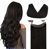 DOORES Human Hair Wire Hair Extensions Dark Brown to Chestnut Brown 16 Inch 95g Wire Hair Extensions