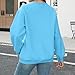 Generisch Dünne Pullover Damen Sweatshirt Pullover Elegant Basic Langarmshirt Rundhals Pulli Herbst Winter Casual Oberteile Langarm Tops 01-Hellblau M