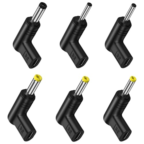 Lunpog 6 adattatori da USB C a DC a 90 gradi, cavo USB C, adattatore DC, alimentatore DC 5 V, alimentatore DC per router, alimentatore di rete mobile, caricatore cavo cavo