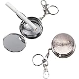 携帯用 灰皿 丸形 ミニ 灰皿 キーホルダー 防水 密閉 アルミ合金 小物いれ コンパクト おしゃれ 臭わない キーチェーン 耐熱素材 防水 耐湿防圧 吸殻入れ アウトドア