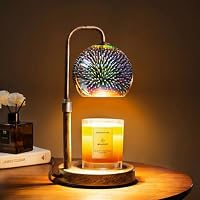 Glocusent 2-Bulb Adjustable Height Retro 2 Dimmable Candle Warmer Lamp w/ Timer