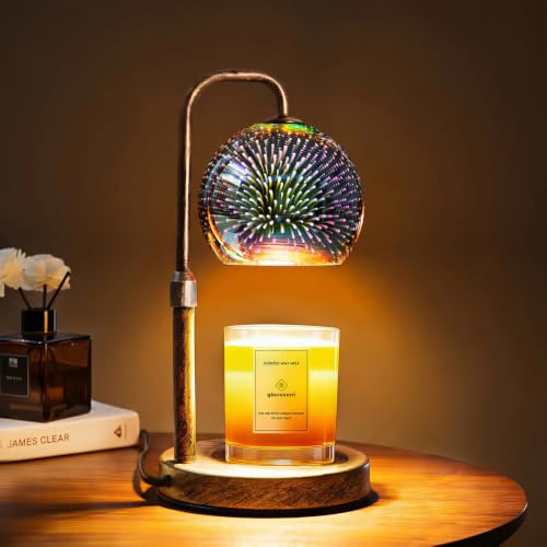 Glocusent Candle Warmer Lamp with Timer, Dimmable, Adjustable Retro 2 Bulbs - image 1