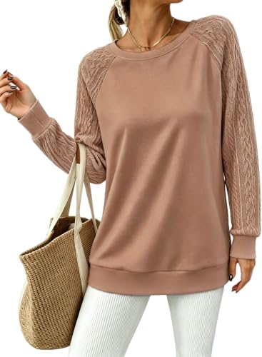 Image of Bluetime Women's Long Sleeve Sweatshirts Fall Crewneck Tunic Tops Casual
