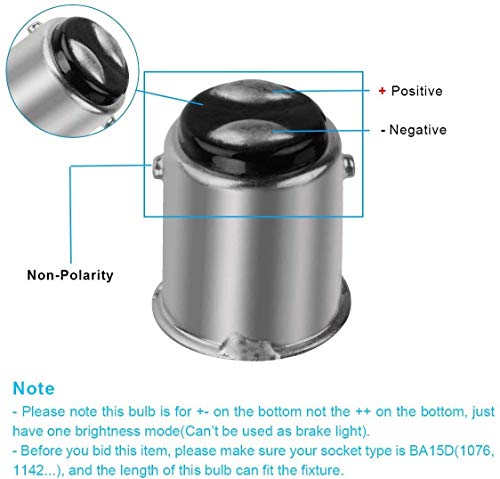 Hryspn Ba15D Led Bulb Ac/Dc 12V, Double Bayonet Base 5W Daylight White 6000K, 35W Halogen Equivalent, 1076 1130 1176 1142 Led Replacement For Interior Rv, Camper (Pack Of 2) #TOP3