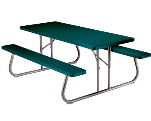 6 Ft Folding Picnic Table Hunter Green 4 Pack #TOP5
