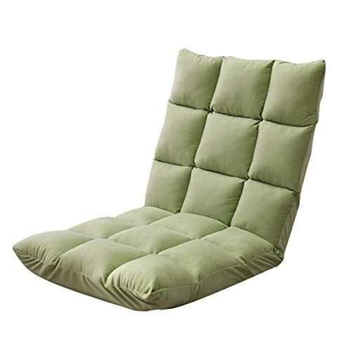 Chaise de sol réglable et pliable verte 110x52x14 cm avec dossier à 5 angles