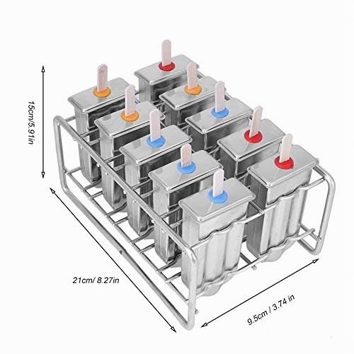 10 Pcs En Acier Inoxydable Crème Glacée Pop Moules Frozen Ice Cream Maker Moule Lolly Popsicle Moule + 100 Pcs Bâton Titulaire(Tête ronde)