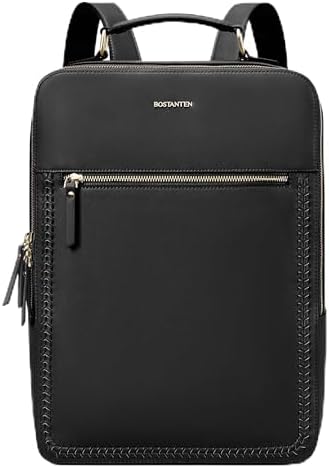 BOSTANTEN Leather Laptop Backpack for Women 15.6 inch Work Bag