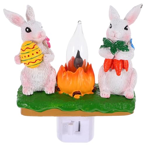 Lámpara de Mesa Conejo de Resina con Luces LED Parpadeantes miniatura 1