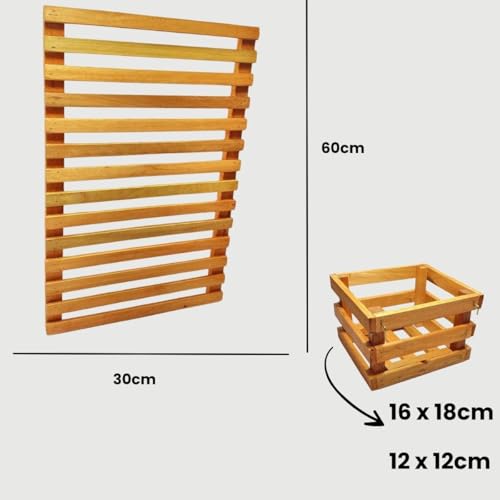 Kit Jardim Vertical 60 x 30 com 2 Cachepots 16x18 / 12 x12
