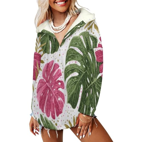 Manteau thermique sweatshirt avec poches femme veste polaire ample verte