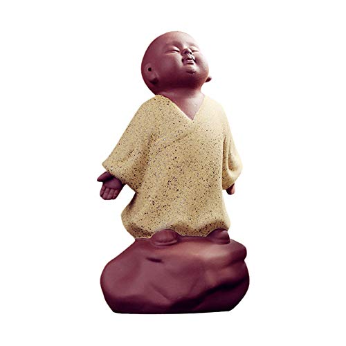Figura de Buda de Cerámica Roja 10 cm miniatura 4