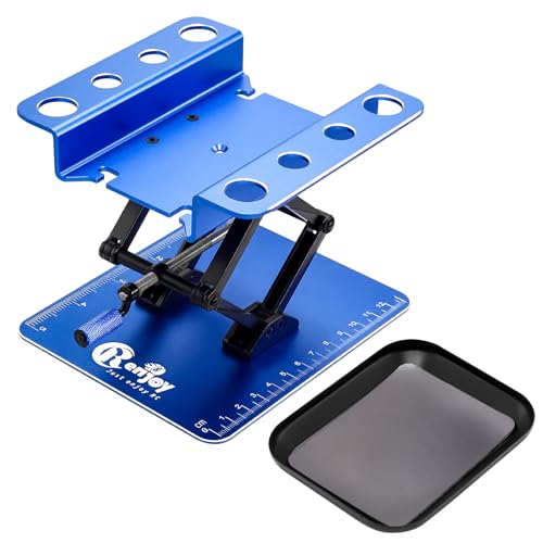 RC Car Work Stand Lift Lower w/Screw Tray for 1/8 1/10 1/12 RC Cars, Blue