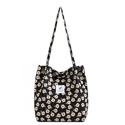 Makukke Tote Bag Aesthetic – Borsa a tracolla da donna, borsa a tracolla in tessuto, borsa shopper da donna con manici, per tutti i giorni, ufficio, gite scolastiche e shopping, Prugna nera., L