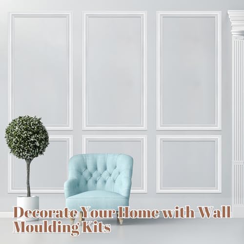 3 Set Peel and Stick Wall Molding Kit,Pre-Cut Wall Panels for Interior Wall Decor,Premade Wainscoting Panels Peel and Stick,Accent Wall Panel for Living Room Bedroom Decor