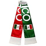 JazSwirl Mexico Soccer Scarf Mexican Flag Satin Fan Scarf Red White Green 5.5 x 53 Inch (14 x 135 cm) Football Supporter Accessory Stadium Game Day Tailgate Watch Party Mexico Fan Gear