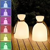 FUYO 2er Set LED Outdoor Lampe, Tragbare Kabellos Tischlampe Dimmbare LED Akku Tischleuchte mit...