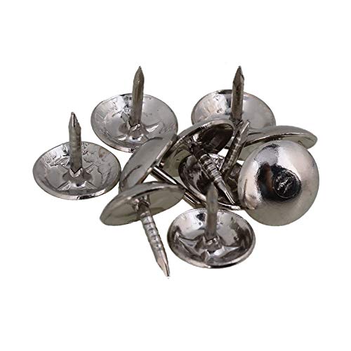 Clavos de muebles con cabeza redonda plateados 8x9mm, 100 piezas miniatura 2