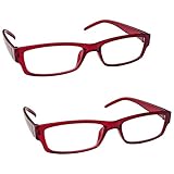 Rot fertig Die Lesebrille Unternehmen Rot Leicht Komfortables Leser Wert 2er-Pack Herren Frauen RR32-Z +2,00