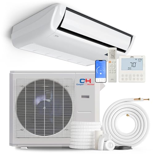 Cooper & Hunter 24,000 BTU 230V Universal Floor Ceiling Ductless Mini Split AC Heat Pump - 2 Ton - 21.1 SEER2 - Smart Kit, 12V Wall Thermostat, & 16FT Installation Kit Included