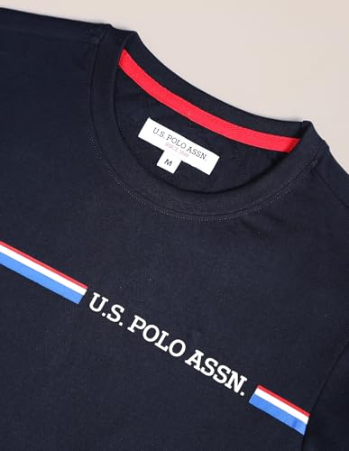 Image of U.S. Polo ASSN. Knitted Cotton T-Shirts for Men - 100% Cotton, Breathable & Comfortable, Half Sleeves Mens Casual T Shirts