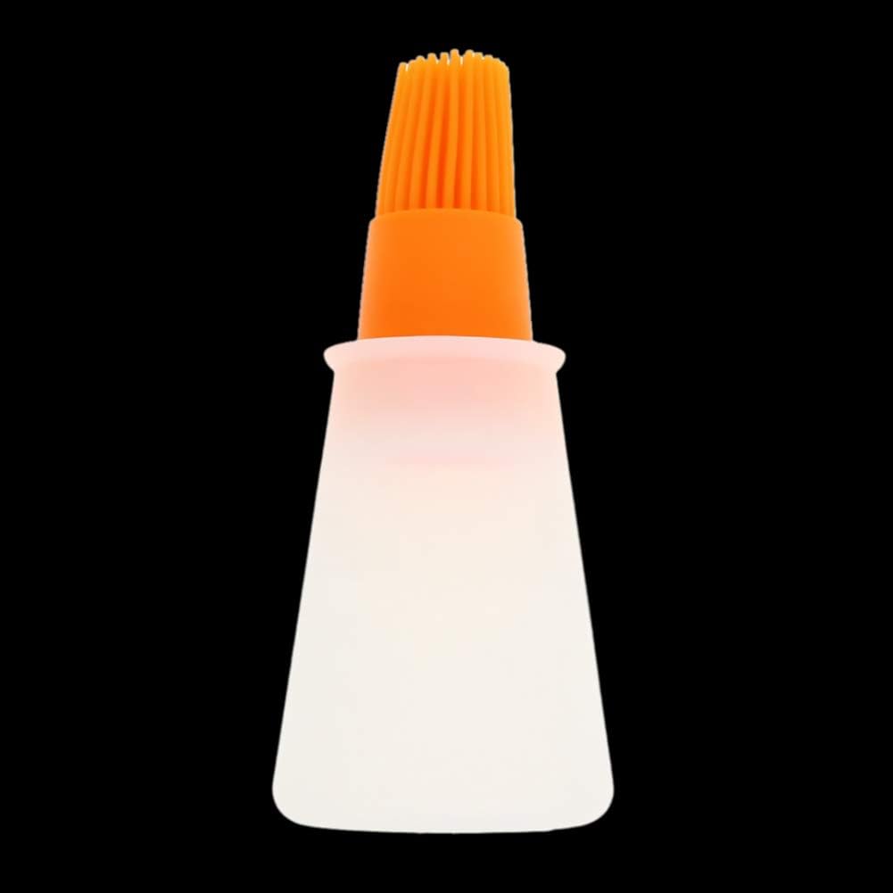 Bettomshin BBQ Basting Brushes Silicone Grill Barbecue Baking Pastry Oil Honey Wine Sauce Bottle Brush for Barbecue Cooking Frying Orange 1Pcs，Gifts for Christmas