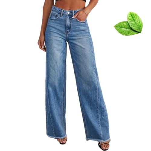 Valvari Sweatpant Jeans, 2025 High Waisted Pants Wide Leg, Straight Leg High Waisted Pull on Jeans