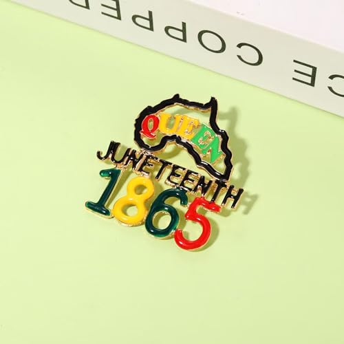 Image of African Brooches Africa Map Black Women Fist Heart Afro Brooch Pins Colorful Enamel 1865Juneteenth Black History Month Lapel Pins for Women