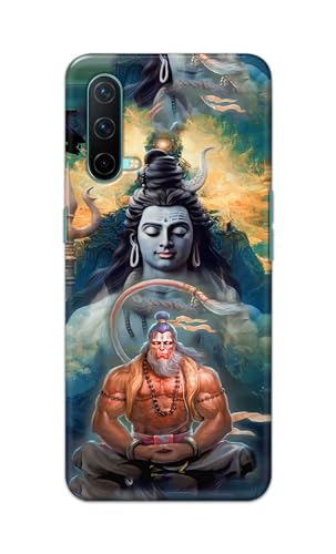 Image of PRINTFIDAA Printed Hard Back Cover Case for OnePlus Nord CE 5G Back Cover (Lord Shiva and Hanuma) -112