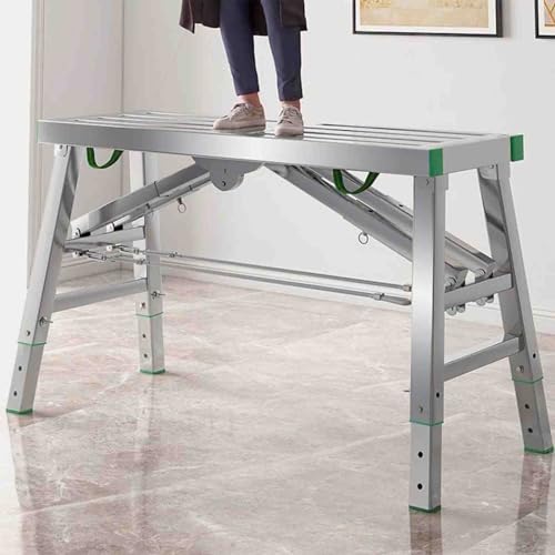 Generic Folding Work Platform, 140*40, Steel, 110 cm Max Height, 880 lbs Load Capacity, Non-Slip, Height Adjustable