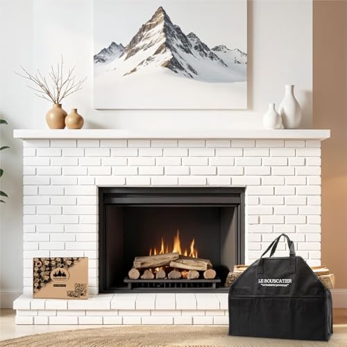 Le Bouscatier Holztasche für 30 oder 50 cm Holzscheite Kaminholzkorb für Ofen und Holzkamin