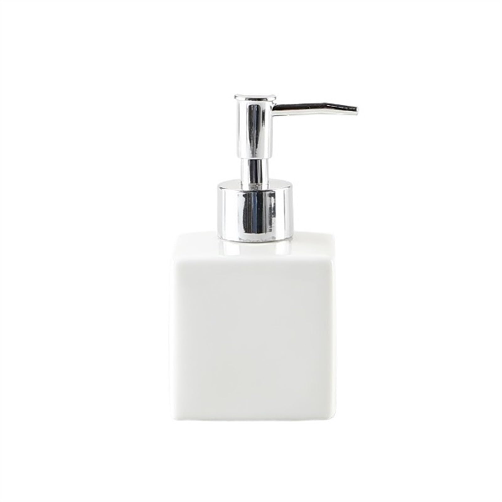 Hand Soap Dispenser 250ml Small Ceramics Soap Dispenser Liquid Hand Soap Dispenser Square Ceramics Soap Dispenser Smooth for Bathroom, Kitchen, Commercia Soap Dispensor(Color:White)