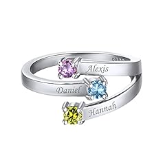 C. 3 birthstones & names-silver