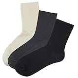[オカモト] +5% 靴下 レディース リブ 綿 クルー丈 3足組 春夏 無地 フィット 23.0 cm~25.0 cm ブラックアソート