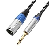 tisino 1/4 TS to XLR Cable, Quarter inch Mono to XLR Male Unbalanced Interconnect Cable Cord - 3 Fee