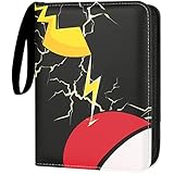 Funcious Card Binder for Pokemon Cards 4-Pocket Trading Card Binder 440 Pockets Card Holder Album Case with 55 Removable Sleeves,Gifts for Kids Children