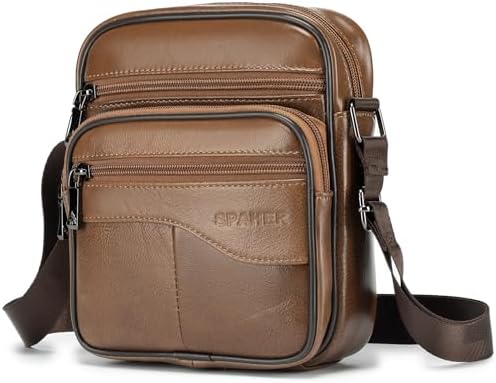 SPAHER heren aktetas echt leer heren koerierstas crossbody heren etui grote heren crossbody tas schoudertas zakelijke tassen reishandtassen voor Ipad 11 inch