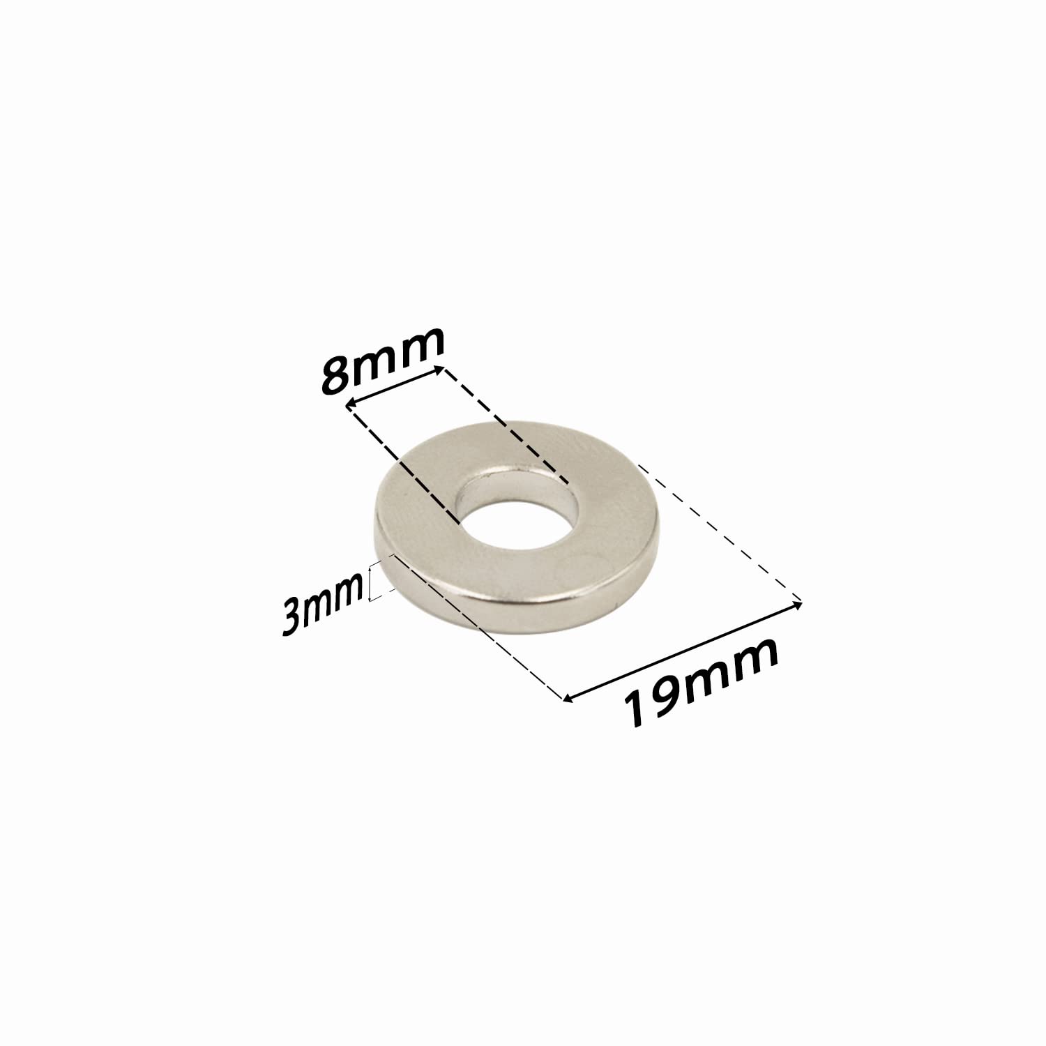 Realth Neodymium Ring Magnets Dia. 0.75''×0.12'' - 0.31'' Hole, Disc Magnets with Hole, Magnet Rings for Research Industrial Purposes Educational, 10 Pack(MT1910)
